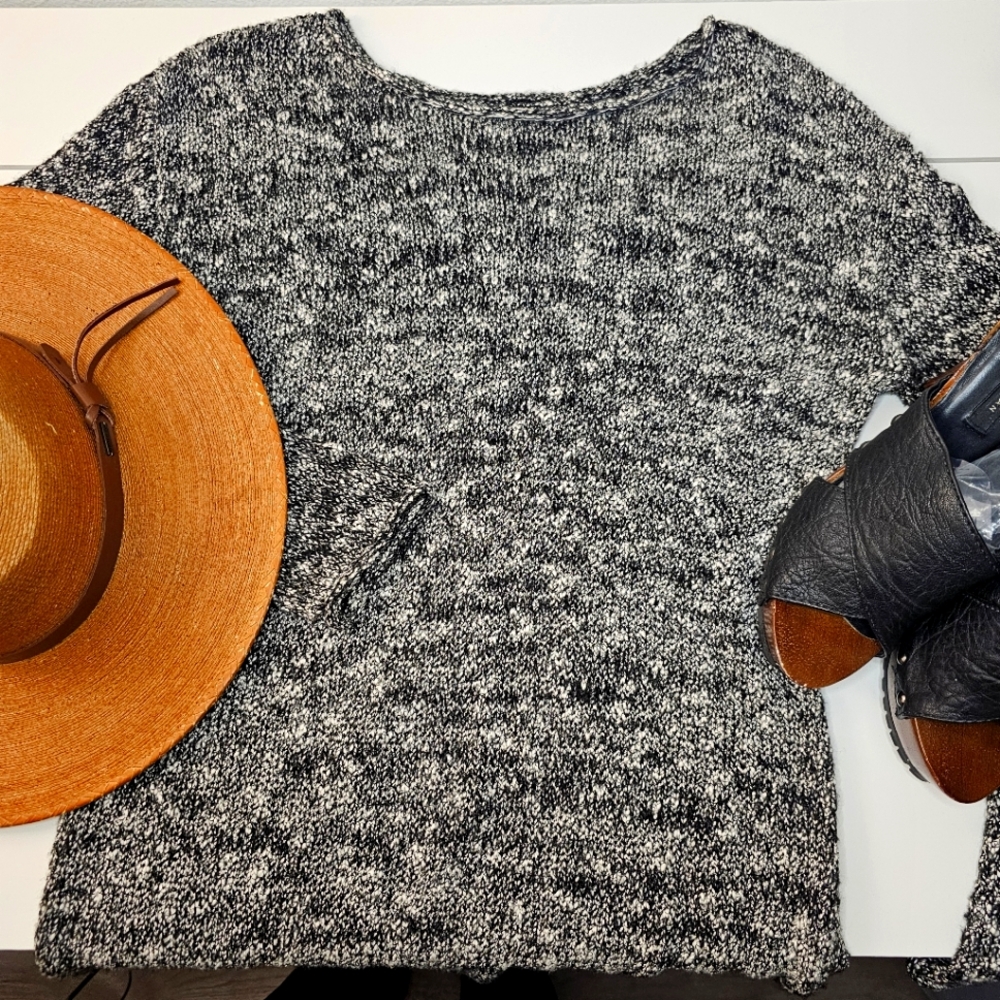 J Crew Small Tunic Sweater Knitted Gently Worn Black